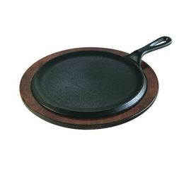 Сковорода для фахитос круглая 22.5 см, черная, чугун, Lodge, фото 