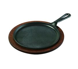 Сковорода для фахитос круглая 21 см, черная, чугун, Lodge, фото 