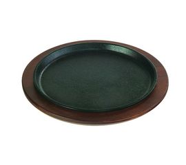 Сковорода для фахитос без ручек диам 23 см, высота 2 см, черная, чугун, Lodge, фото 