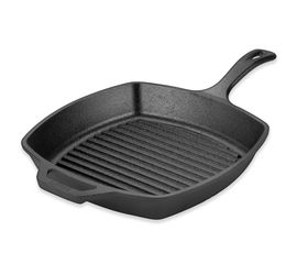 Сковорода-гриль квадратная 27х27, черная, чугун, Lodge, фото 