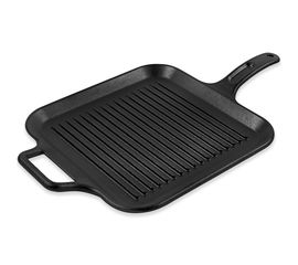 Сковорода-гриль квадратная 30х30 см, черная, чугун, Lodge, фото 