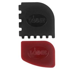 Набор из 2-ух скребков для сковороды, размер: 20,6 х 11,8 см, материал: пластик, цвет: черный, красный, SCRAPERCOMBO, LODGE, США, фото 