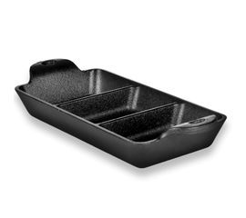 Блюдо для запекания, прямоугольное, 3-х секционное, размер: 24 см, материал: чугун, LMSDRC, LODGE, США, фото 