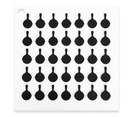 Коврик квадратный, 17.8х17.8 см, белый с черным рисунком, силикон, Lodge, Цвет: Белый, фото 