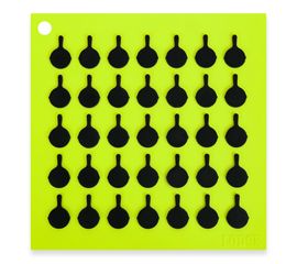 Коврик квадратный, 17.8х17.8 см, зеленый с черным рисунком, силикон, Lodge, Цвет: Зеленый, фото 