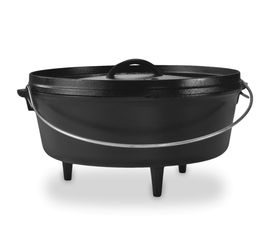 Казан, 36 см, 7.6 л, черный, чугун, Lodge, фото 