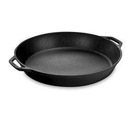 Сковорода круглая с двумя ручками 42.5 см, черная, чугун, Lodge, фото 