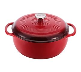 Кастрюля круглая эмалированная 26 см, 4.3 л, красная, Lodge, фото 