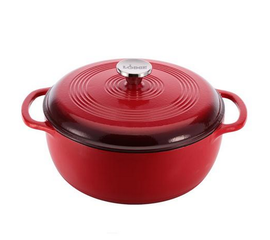 Кастрюля круглая эмалированная 30 см, 7 л, красная, Lodge, фото 