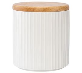 Банка для хранения с крышкой из каучукового дерева Soft Ripples, Dual Glazing, 750 мл, Liberty Jones, фото 