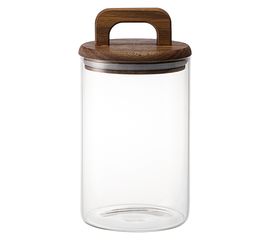 Банка для хранения стеклянная с крышкой из акации Hanle, 1,1 л, Liberty Jones, фото 