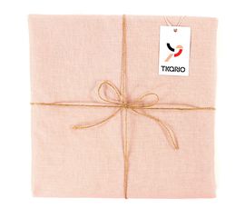 Скатерть на стол из умягченного льна с декоративной обработкой цвета пыльной розы Essential, 143х143, Tkano, фото 