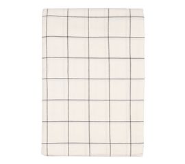 Скатерть из хлопка круглая белого цвета в клетку из коллекции Essential, 160 см, Tkano, фото 