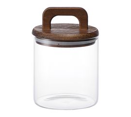 Банка для хранения стеклянная с крышкой из акации Hanle, 750 мл, Liberty Jones, фото 