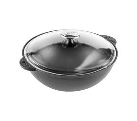 Казан чугунный со стеклянной крышкой, 28 см, 4,2 л, LAVA, фото 