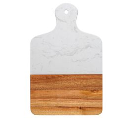 Доска сервировочная Marm, 21,5х33,5 см, белый мрамор/акация, Liberty Jones, фото 