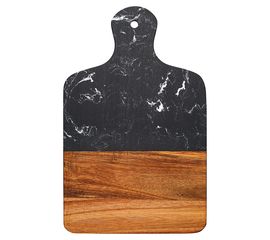 Доска сервировочная Marm, 21,5х33,5 см, черный мрамор/акация, Liberty Jones, фото 