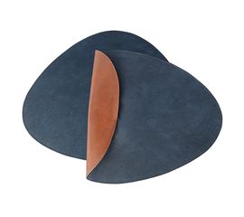 Набор из 2-х двухсторонних сервировочных салфеток Drop, 33х41 см, синий/коричневый, Liberty Jones, фото 