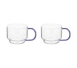 Набор кружек Orb, 400 мл, прозрачные/фиолетовые, 2 шт., Liberty Jones, фото 