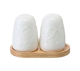 Набор для соли и перца Birds of Paradise на деревянной подставке, Liberty Jones, фото 