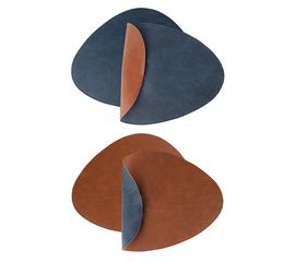 Набор из 4-х двухсторонних сервировочных салфеток Drop, 33х41 см, синий/коричневый, Liberty Jones, фото 