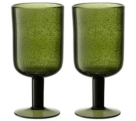 Набор бокалов для вина Flowi, 410 мл, темно-зеленые, 2 шт., Liberty Jones, фото 
