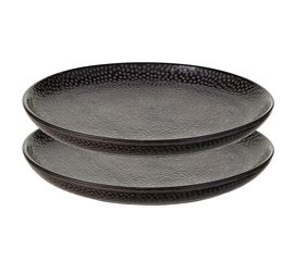 Набор обеденных тарелок Dots, d 26 см, черные, 2 шт., Liberty Jones, фото 