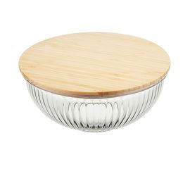Чаша стеклянная с бамбуковой крышкой Harmy, 2 л, Liberty Jones, фото 