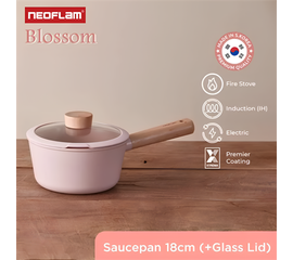 Ковш со стеклянной крышкой для индукционных плит Blossom 18 см, Neoflam, фото 