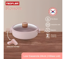 Жаровня со стеклянной крышкой для индукционных плит Blossom, 24 см, Neoflam, фото 