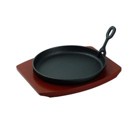 Сковорода чугунная  на деревянной подставке d=22 cм, P.L. Proff Cuisine, фото 