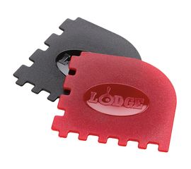 Набор из 2-ух скребков для гриля, материал: пластик, цвет: черный, красный, SCRAPERGPK, LODGE, США, фото 