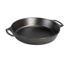 Сковорода с двумя ручками круглая 26 см, черная, чугун, Lodge, фото 