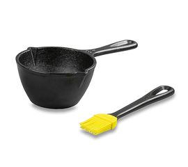 Набор из 2-х предметов: ковш 0,45 л + кисть 23 см, материал: чугун, силикон, LODGE, США, фото 