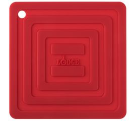 Подставка под кастрюлю, 15x15 см, красная, силикон, Lodge, Цвет: Красный, фото 