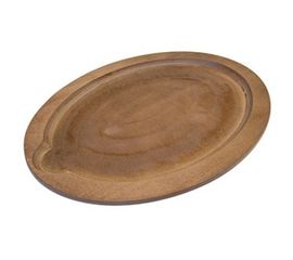 Подставка овальная для сковороды 4020192, 39х30 см, коричневая, дерево, Lodge, фото 