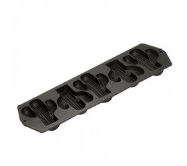 Форма для запекания прямоугольная в виде кактуса, 40х14 см, 5 ячеек, черная, чугун, Lodge, фото 