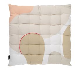 Подушка на стул из хлопка бежевого цвета с авторским принтом из коллекции Freak Fruit, 40х40 см, Tkano, фото 