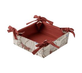 Корзинка для хлеба из хлопка терракотового цвета с принтом Цветы из коллекции Prairie, 30х30 см, Tkano, фото 