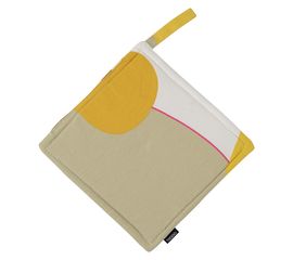 Прихватка из хлопка горчичного цвета с авторским принтом из коллекции Freak Fruit, 22х22 см, Tkano, фото 