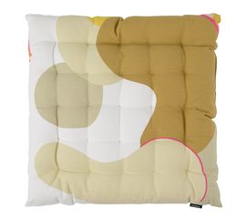 Подушка на стул из хлопка горчичного цвета с авторским принтом из коллекции Freak Fruit, 40х40 см, Tkano, фото 
