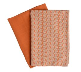 Набор муслиновых кухонных полотенец с графичным принтом Колосья Russian North, 50х70 см, Tkano, фото 