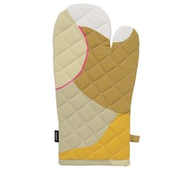 Прихватка-варежка из хлопка горчичного цвета с авторским принтом из коллекции Freak Fruit, 33х17,5 см, Tkano, фото 