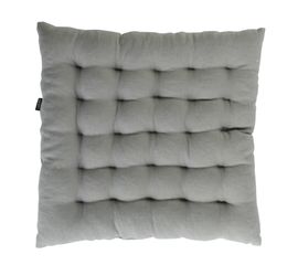 Подушка на стул стеганая из умягченного льна серого цвета, 40х40 см, Tkano, фото 