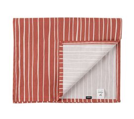 Дорожка на стол из хлопка терракотового цвета с принтом Полоски из коллекции Prairie, 45х150 см, Tkano, фото 