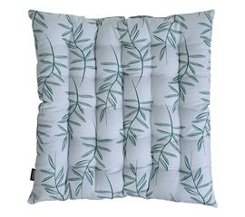 Подушка на стул стеганая из хлопка с графичным принтом Папоротник из коллекции Russian North, 40х40 см, Tkano, фото 