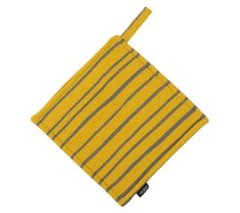 Прихватка из хлопка горчичного цвета с принтом Полоски из коллекции Prairie, 22х22 см, Tkano, фото 