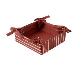 Корзинка для хлеба из хлопка терракотового цвета с принтом Полоски из коллекции Prairie, 30х30 см, Tkano, фото 