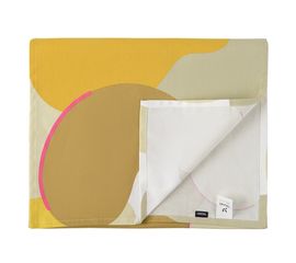 Дорожка на стол из хлопка горчичного цвета с авторским принтом из коллекции Freak Fruit, 45х150 см, Tkano, фото 