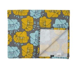 Дорожка на стол из хлопка серого цвета с принтом Цветы из коллекции Prairie, 45х150 см, Tkano, фото 